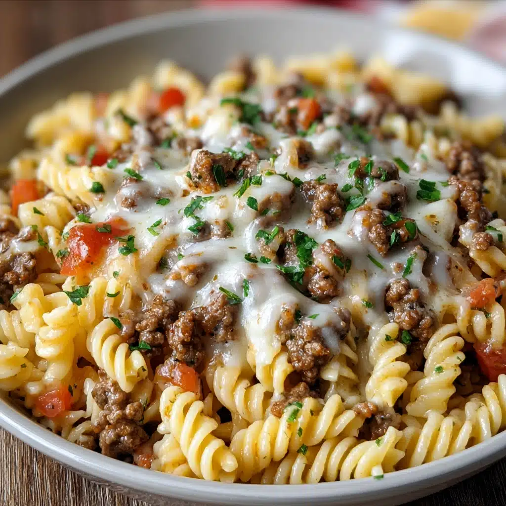 Loaded Cheeseburger Alfredo Pasta Recipe