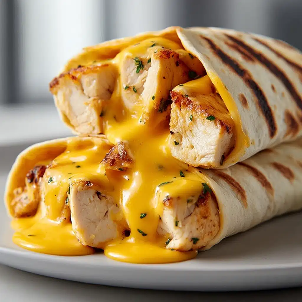 Cheesy Garlic Chicken Wraps Recipe