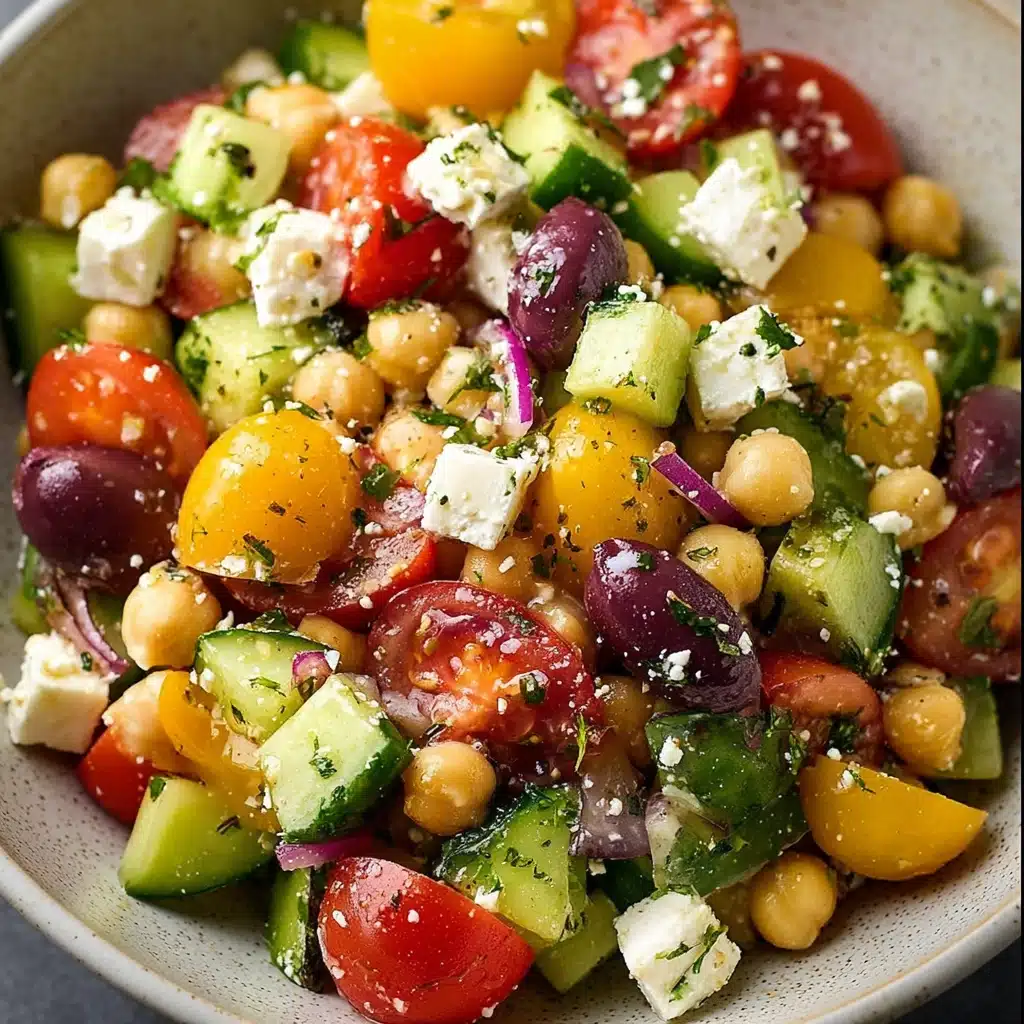 The Easiest Chickpea Greek Salad Recipe - Recipe Image
