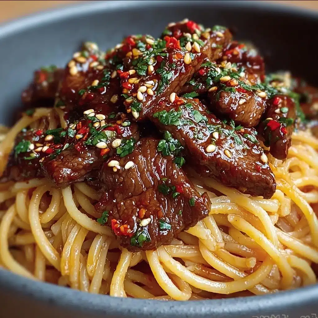 Sweet and Spicy Garlic Steak Pasta Recipe