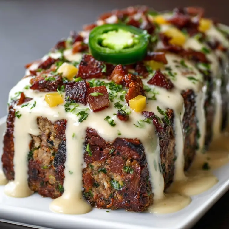 Smoky Jalapeño Popper Meatloaf with Creamy Ranch Drizzle Recipe