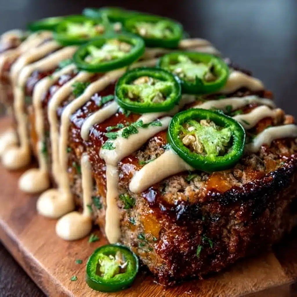 Smoky Jalapeño Popper Meatloaf with Creamy Ranch Drizzle Recipe - Recipe Image