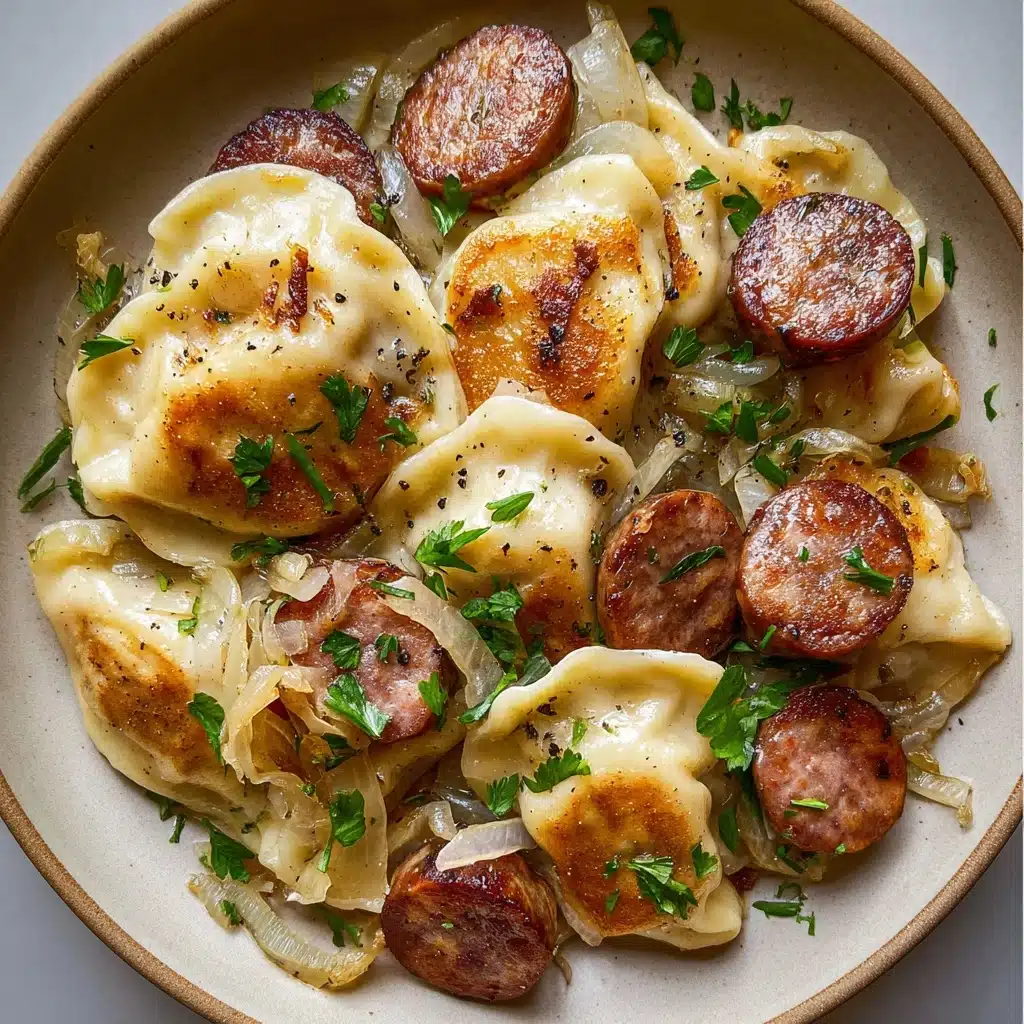 Classic Perogies and Sausage Skillet Recipe - Recipe Image
