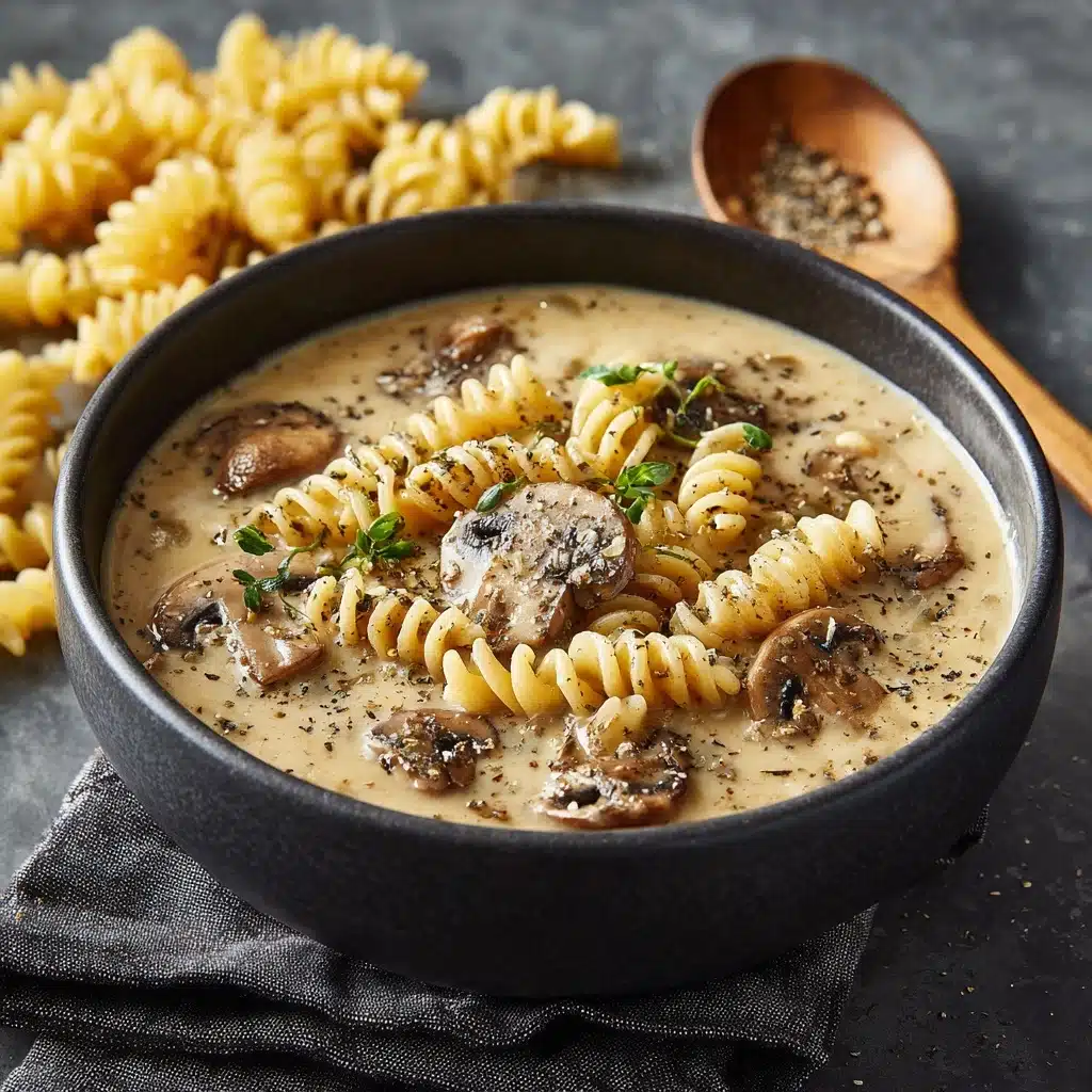 Creamy Mushroom Pasta Soup Recipe - Recipe Image