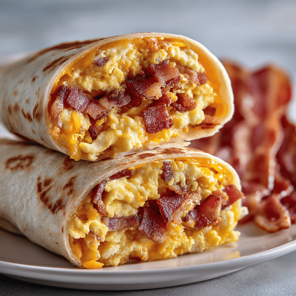 Bacon Egg and Cheese Burrito Recipe - Recipe Image