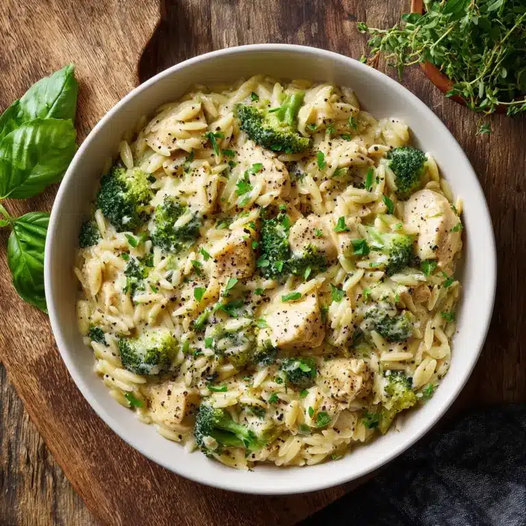 Cheesy Chicken Broccoli Orzo Recipe