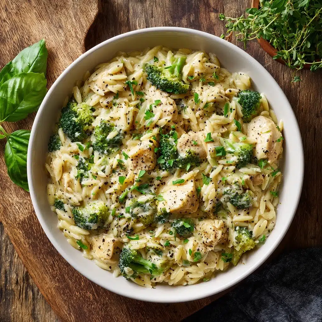 Cheesy Chicken Broccoli Orzo Recipe - Recipe Image