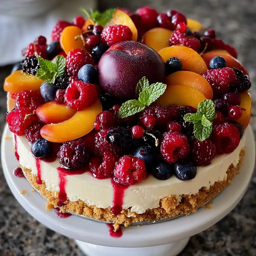 Summer Berry and Peach Cheesecake Recipe - Recipe Image