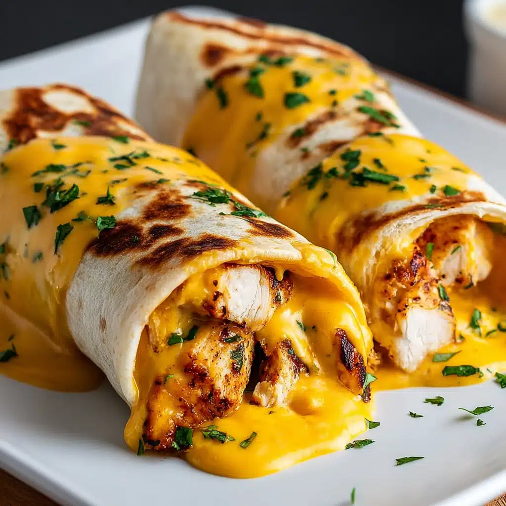 Cheesy Garlic Chicken Wraps Recipe - Recipe Image