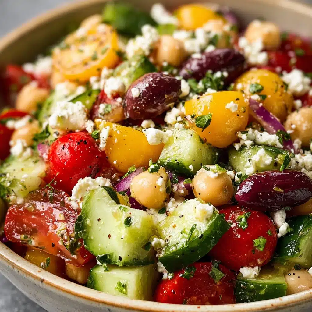 The Easiest Chickpea Greek Salad Recipe - Recipe Image