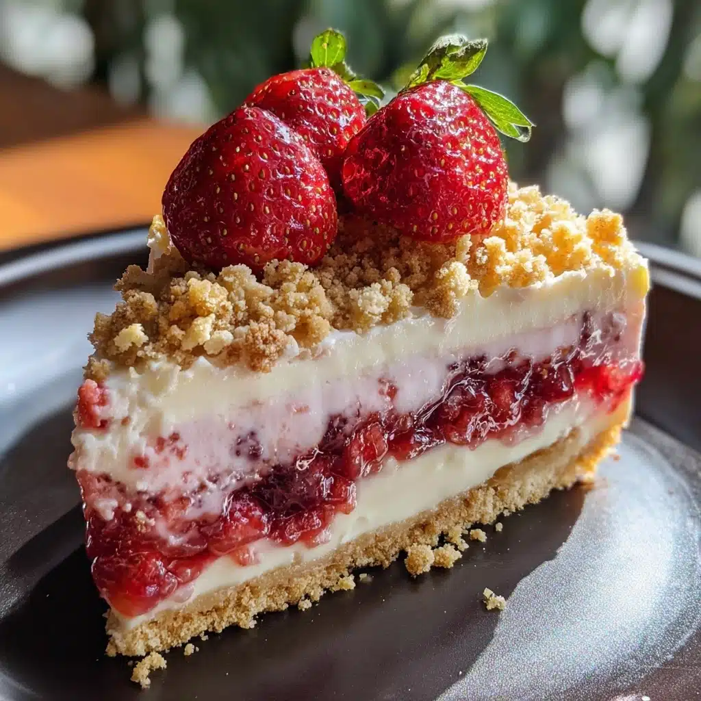 Berrylicious Strawberry Crunch Cheese Cake Recipe - Recipe Image