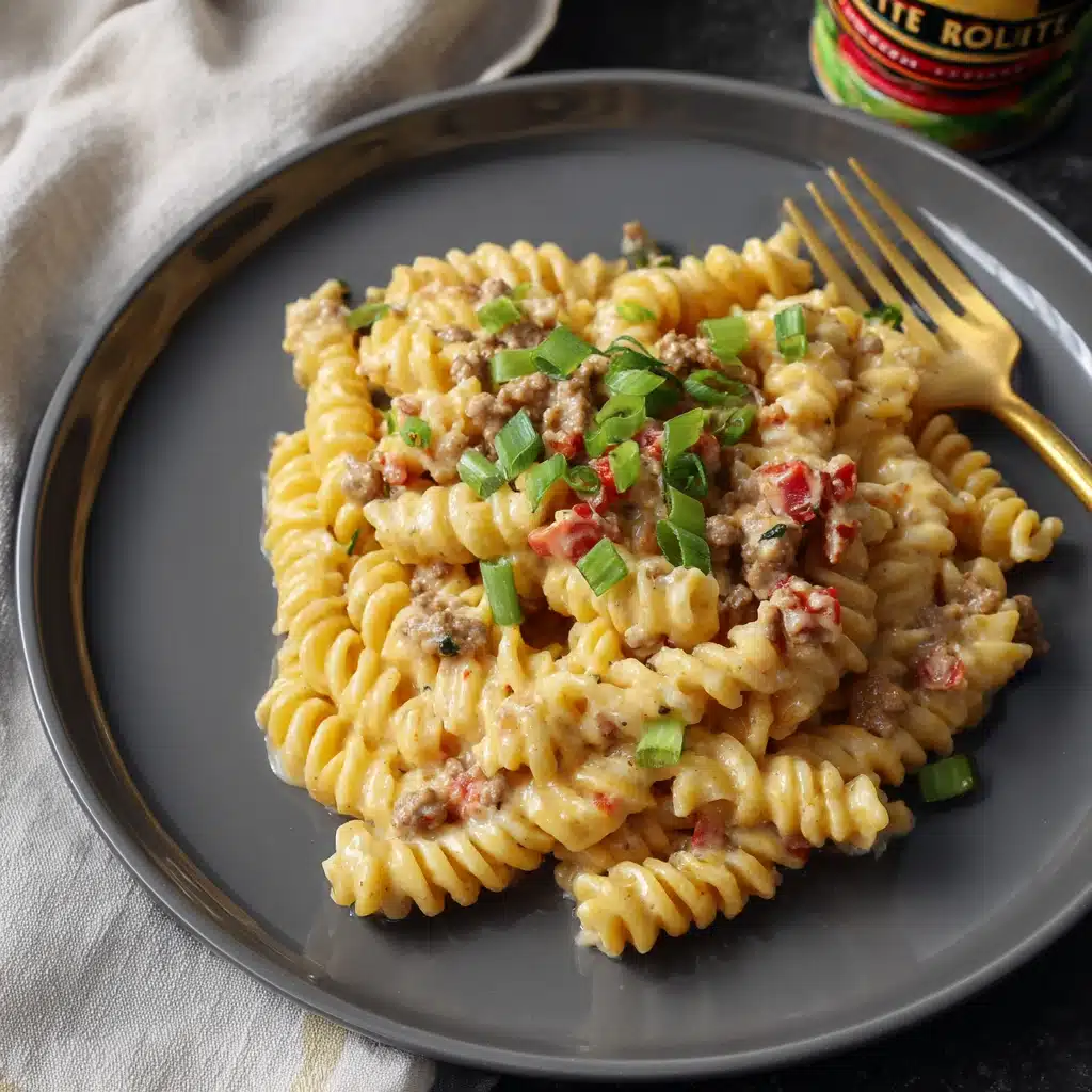 Creamy Rotel Pasta with Ground Beef Recipe