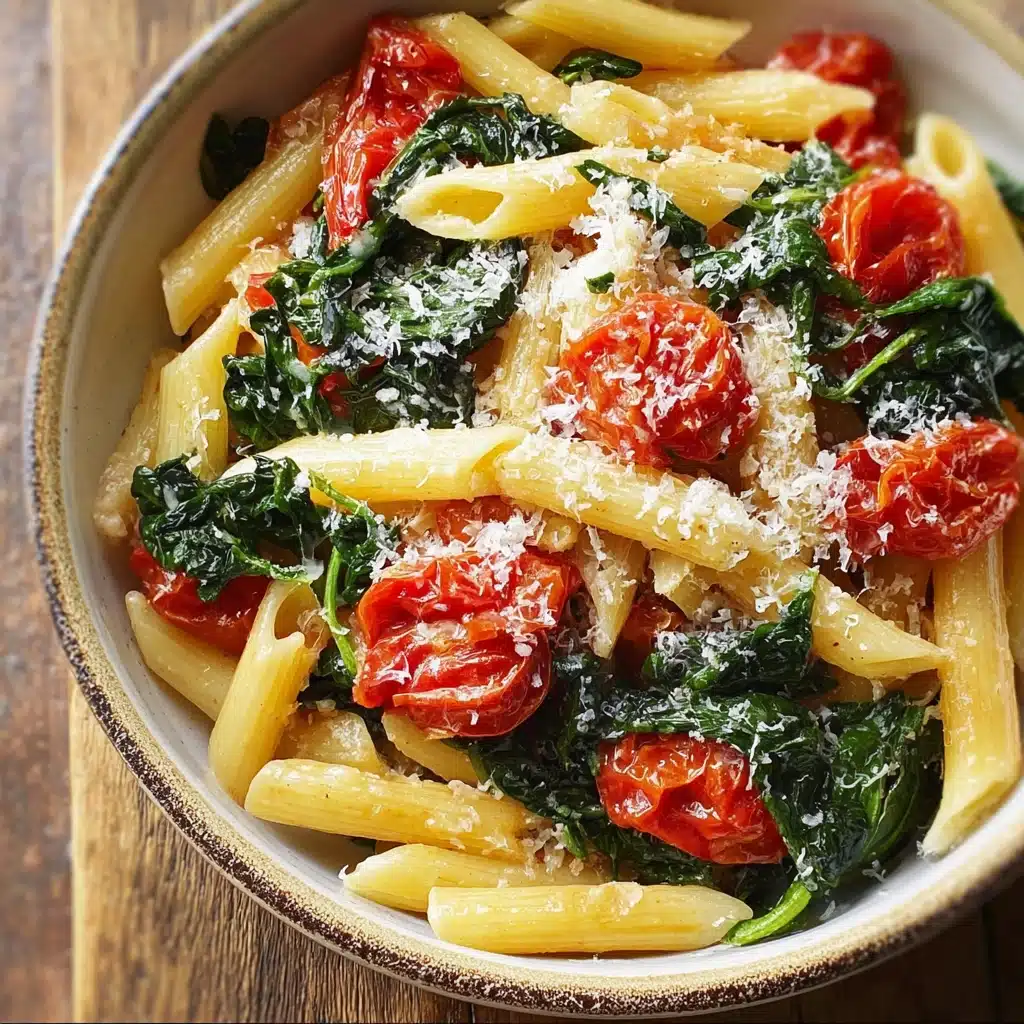 Easy Tomato and Spinach Pasta Recipe - Recipe Image