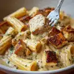 Creamy Garlic Butter Chicken and Rigatoni in Parmesan Sauce Recipe