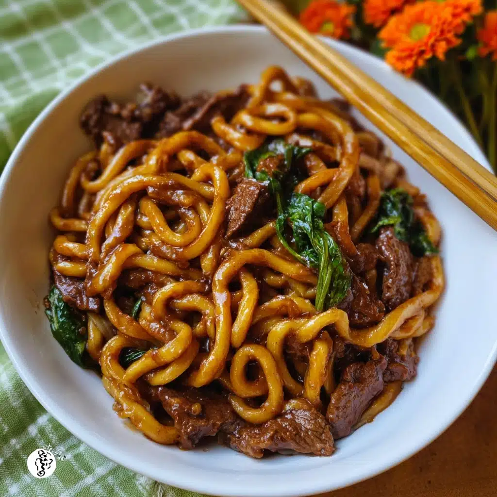 Simple Black Pepper Beef Udon Recipe - Recipe Image