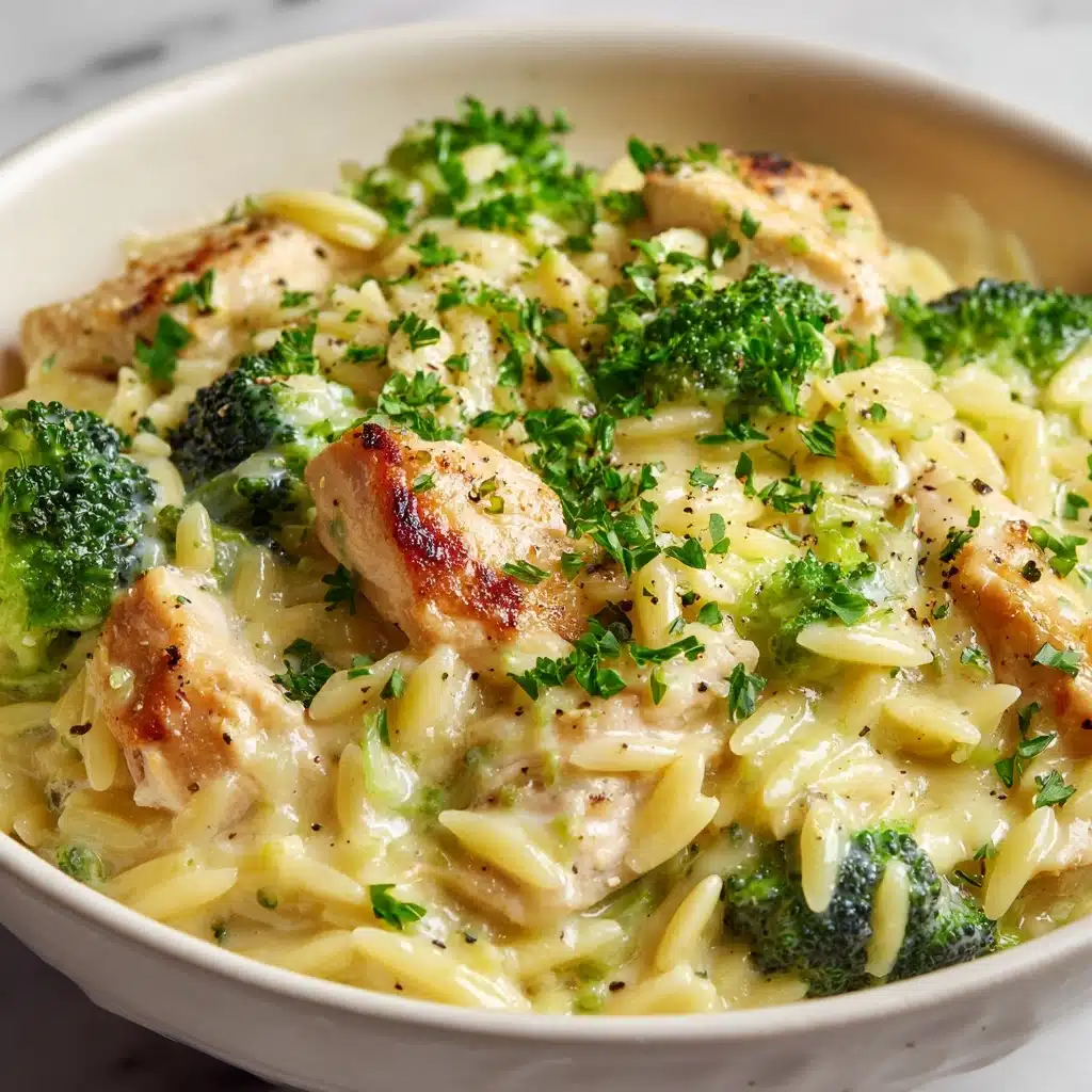 Cheesy Chicken Broccoli Orzo Recipe - Recipe Image