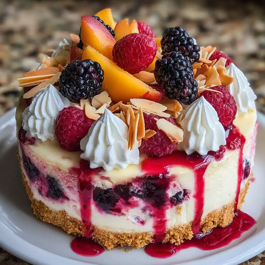 Summer Berry and Peach Cheesecake Recipe - Recipe Image