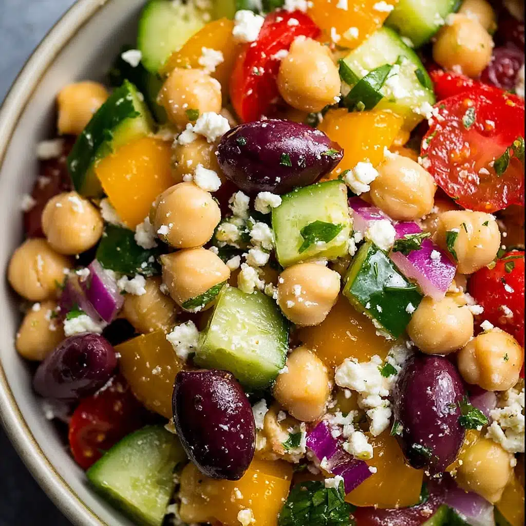 The Easiest Chickpea Greek Salad Recipe - Recipe Image