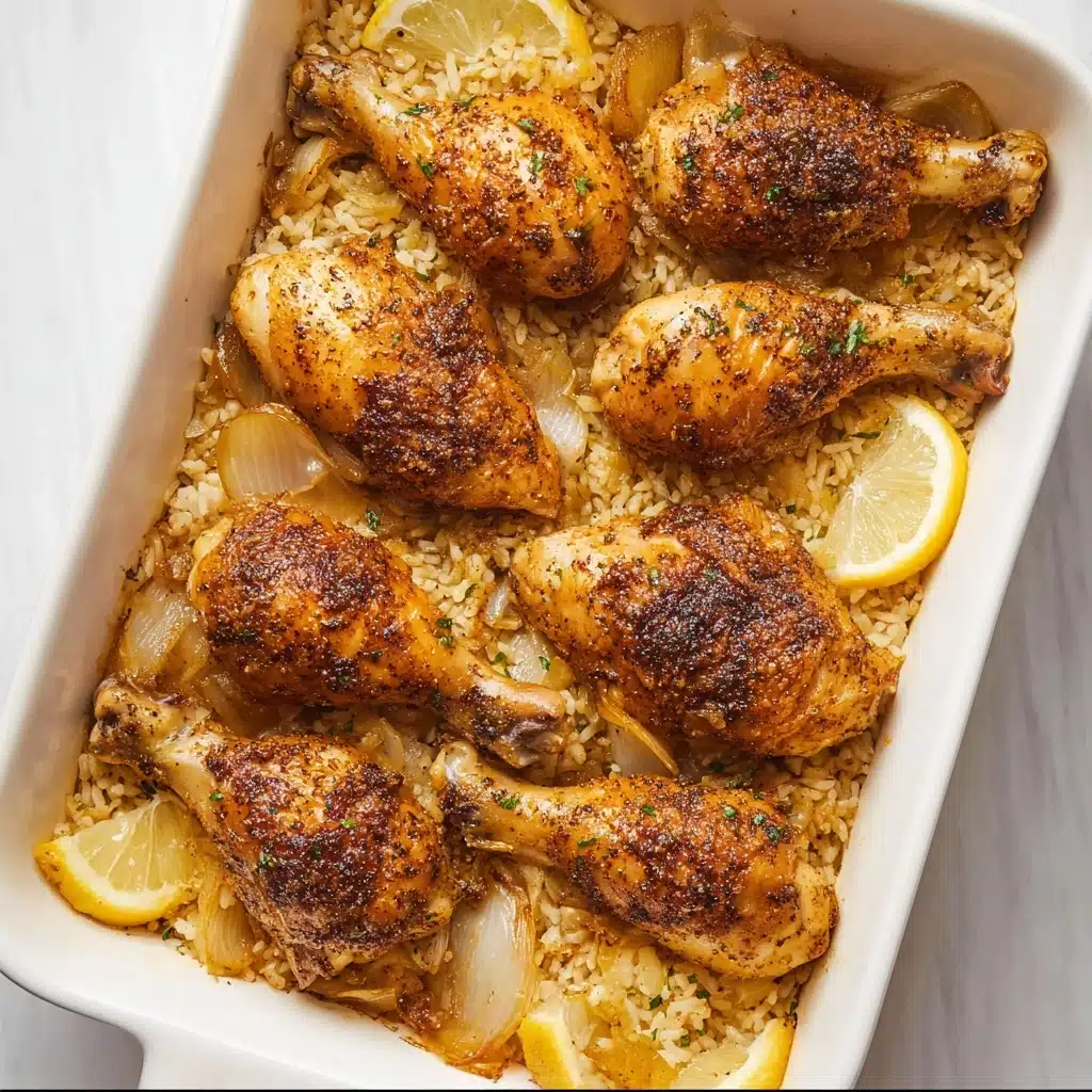 Baked Chicken Legs and Rice Recipe - Recipe Image