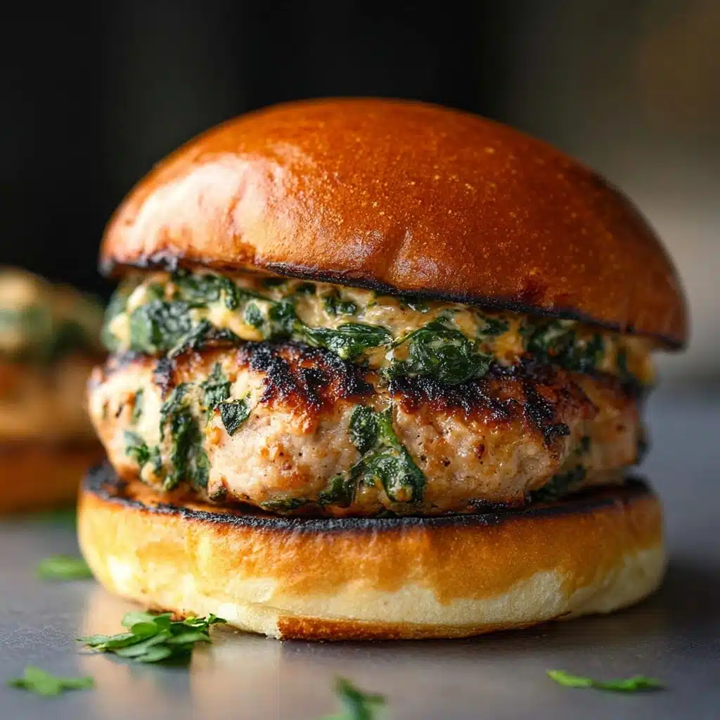 White Cheddar and Spinach Chicken Burgers Recipe - Recipe Image