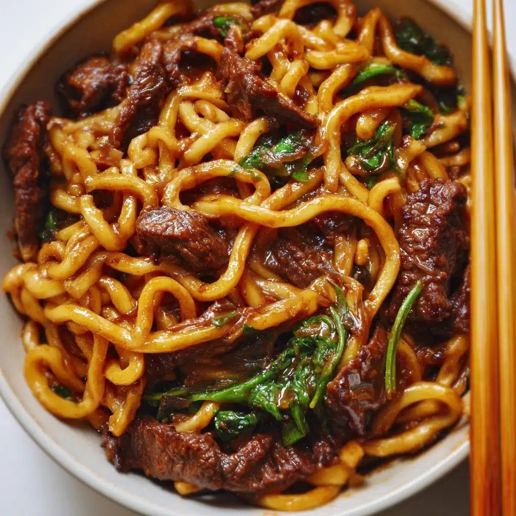 Simple Black Pepper Beef Udon Recipe - Recipe Image
