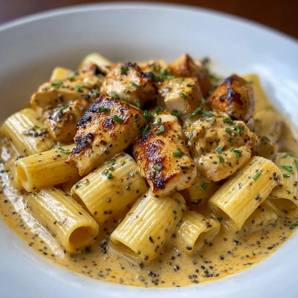 Creamy Garlic Butter Chicken and Rigatoni in Parmesan Sauce Recipe