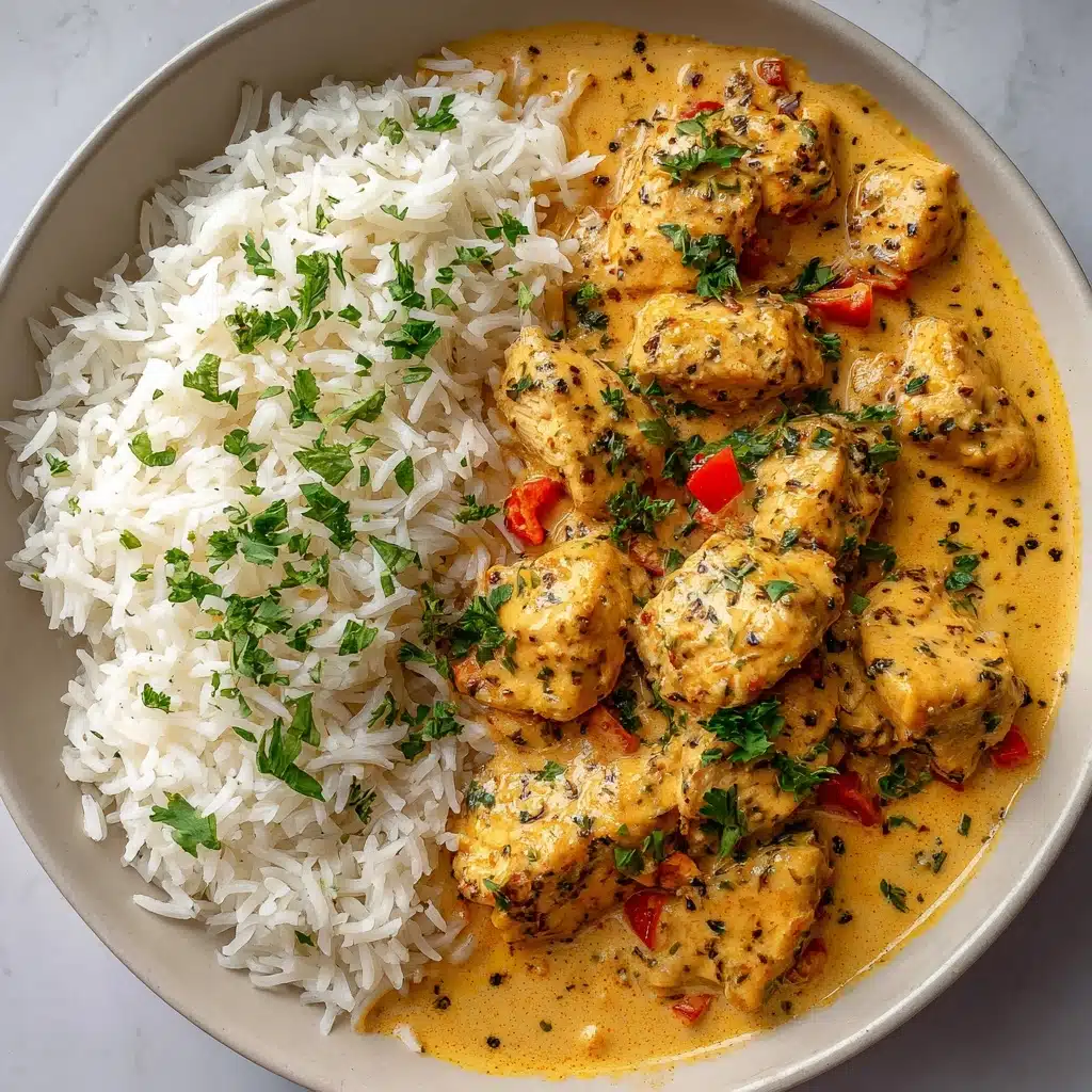 Creamy Smothered Chicken and Rice Recipe - Recipe Image