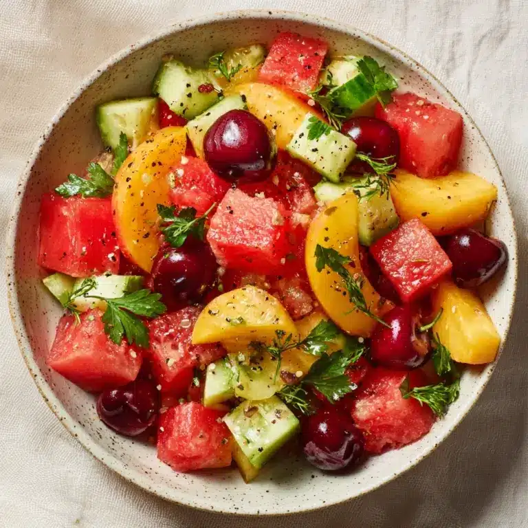 Summer Peach Watermelon Salad Recipe