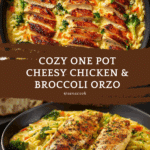 One Pot Cheesy Chicken And Broccoli Orzo Recipe