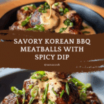 Korean BBQ Meatballs with Spicy Mayo Dip Recipe