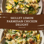Skillet Lemon Parmesan Chicken with Zucchini and Squash Recipe