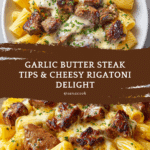 Garlic Butter Steak Tips with Cheesy Rigatoni Recipe