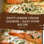 Oven Baked Salmon with Lemon Cream Sauce Recipe