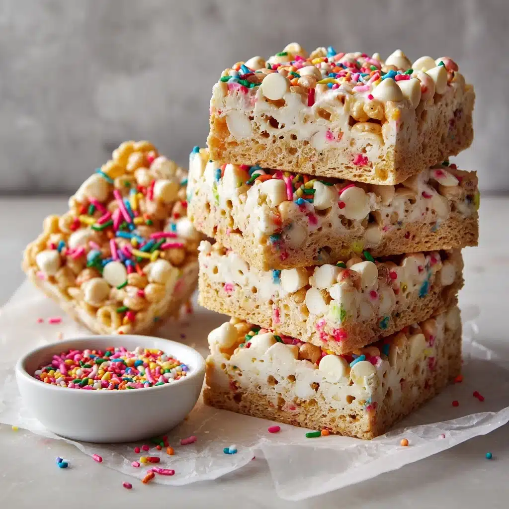Homemade Funfetti Marshmallow Popcorn Treats Recipe - Recipe Image