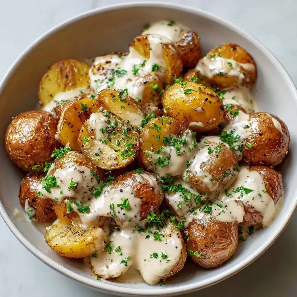 Creamy Garlic Baby Potatoes Recipe