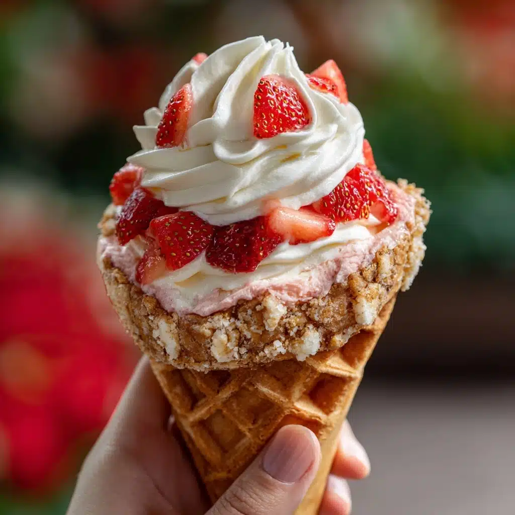 Strawberry Crunch Cheesecake Cones Recipe - Recipe Image