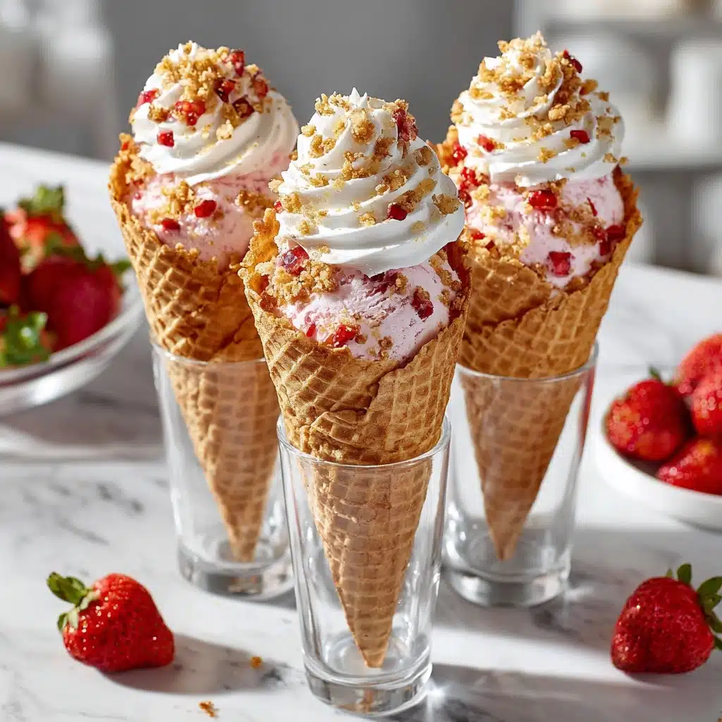 Strawberry Crunch Cheesecake Cones Recipe - Recipe Image