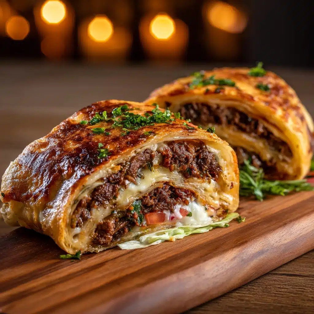 Garlic Butter Beef Cheeseburger Rollups Recipe