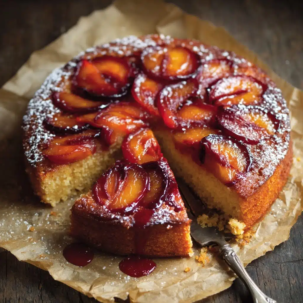 Bourbon Peach Upside-Down Cake Recipe - Recipe Image