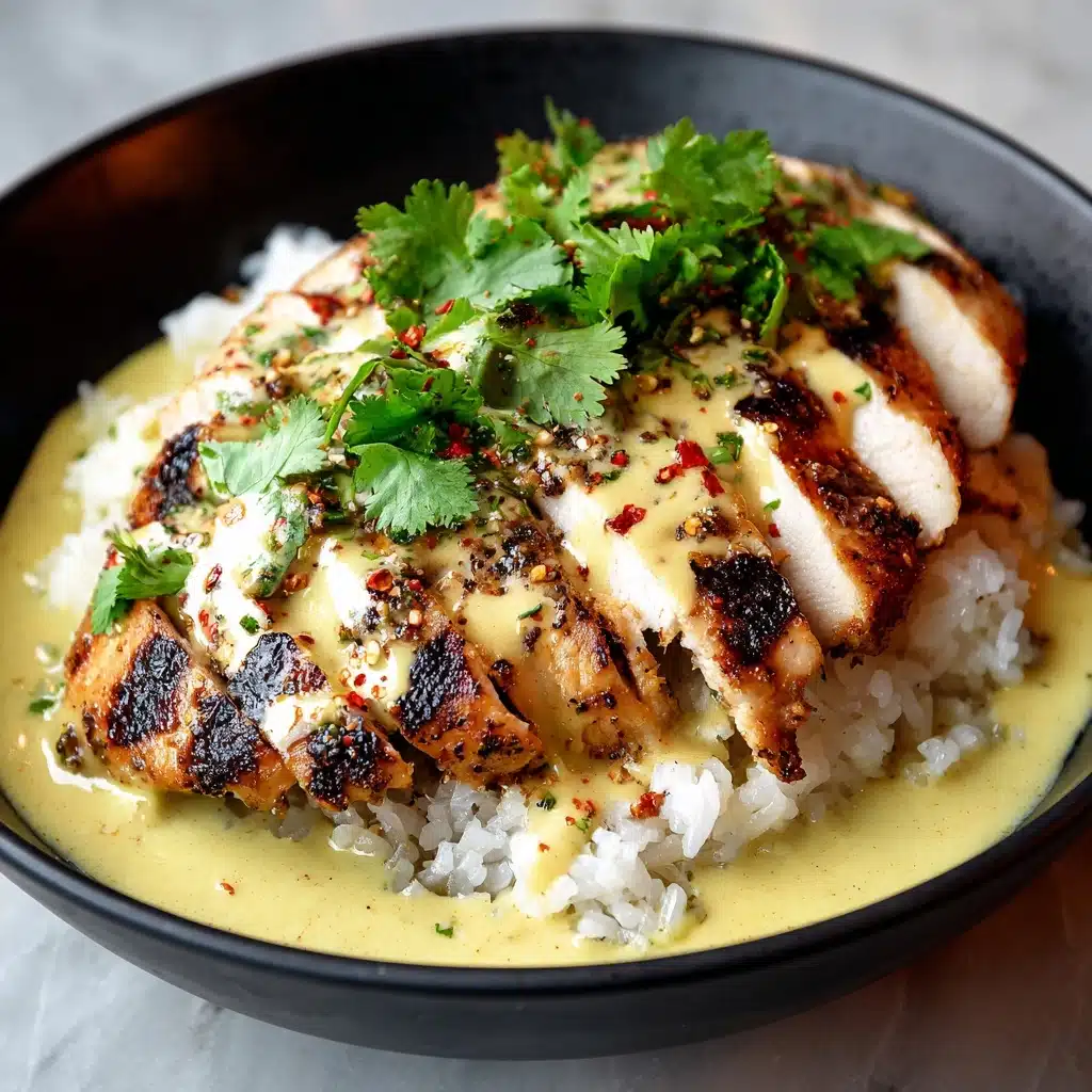 Chicken & Rice Bowls with Creamy Garlic Sauce Recipe - Recipe Image