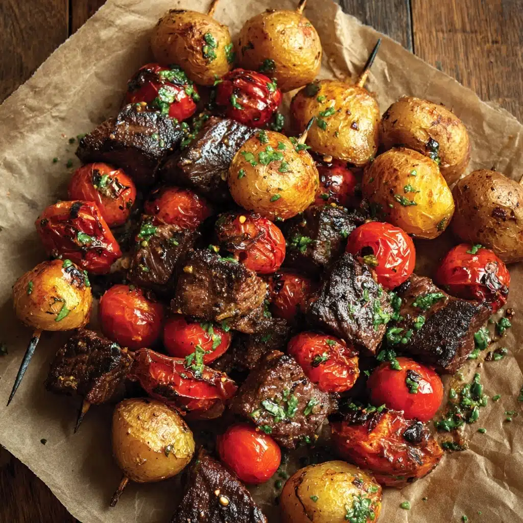 Rosemary Garlic Steak Kebabs Recipe - Recipe Image