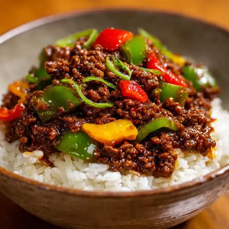 Beef and Pepper Rice Bowl Recipe
