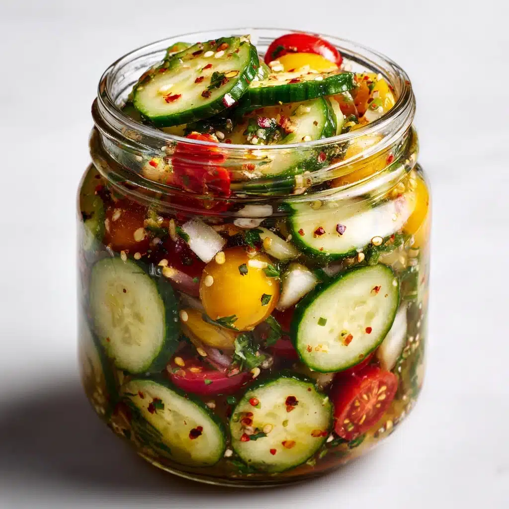 Marinated Cucumbers, Onions, and Tomatoes Recipe - Recipe Image