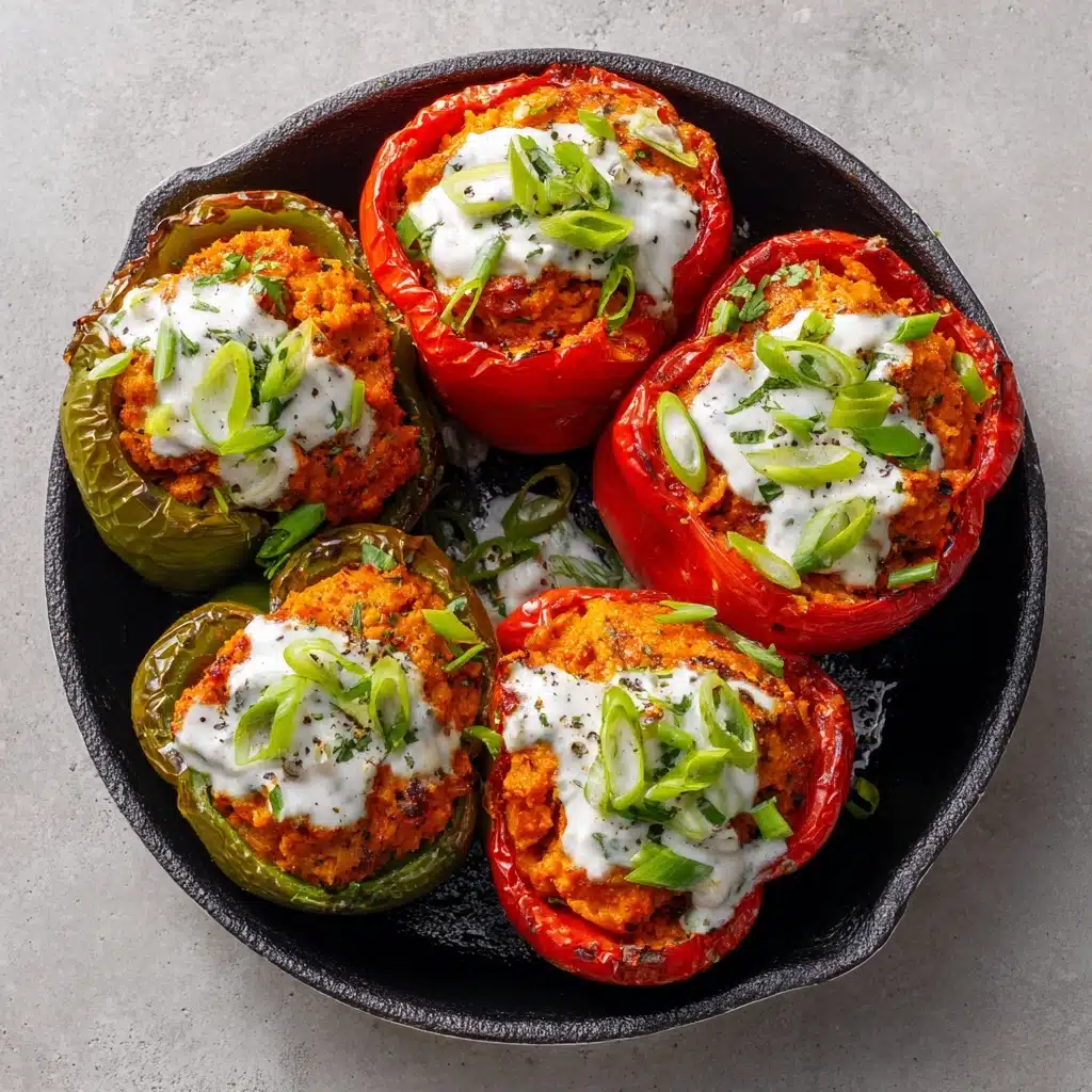 Buffalo Chicken Stuffed Peppers - Dairy Free & Low Carb Recipe - Recipe Image
