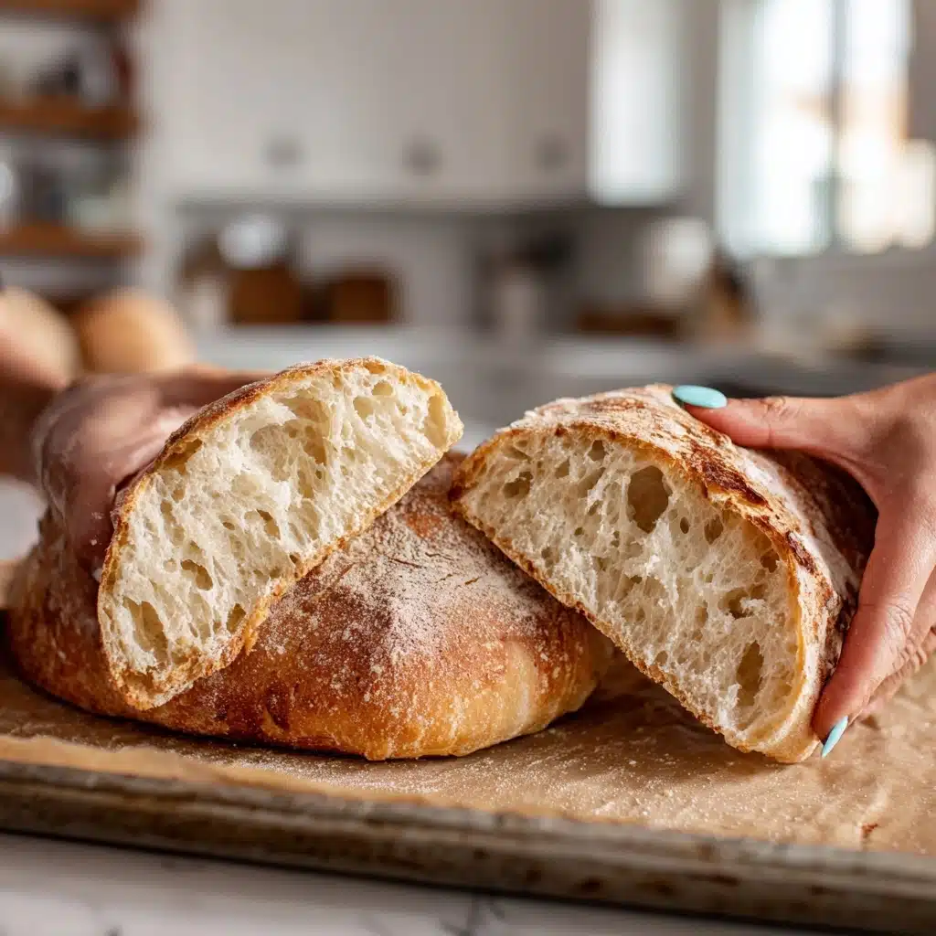5-Ingredient Crusty Panini Bread (No Knead) Recipe - Recipe Image