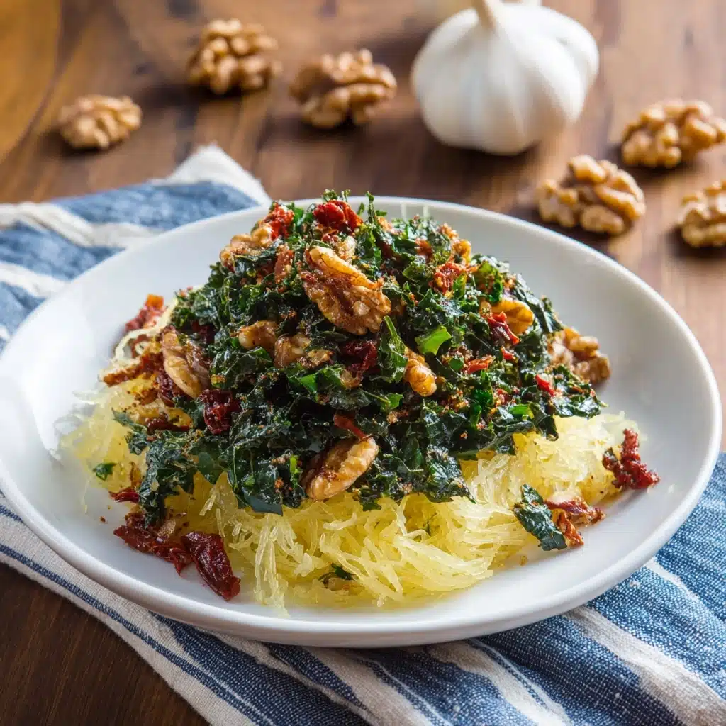 Roasted Garlic and Kale Spaghetti Squash Recipe