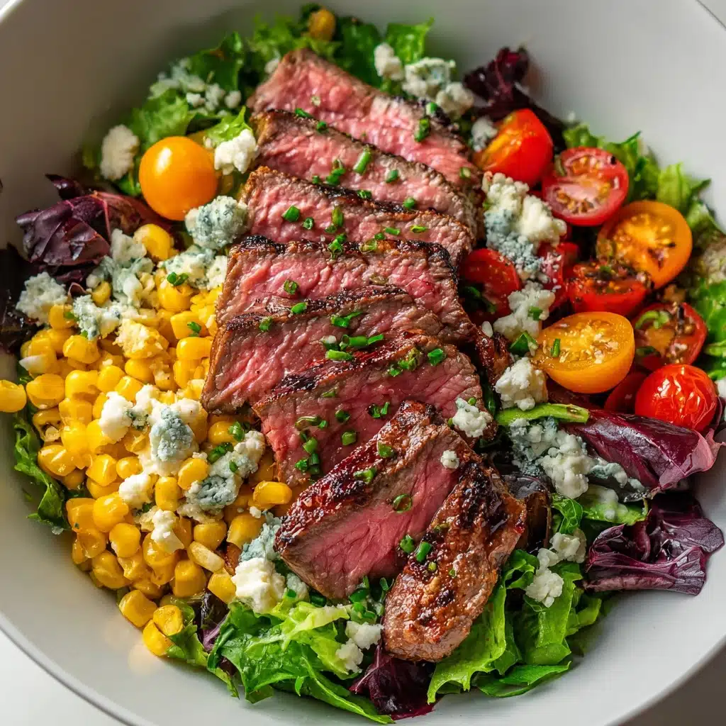Balsamic Steak Gorgonzola Salad with Grilled Corn Recipe - Recipe Image