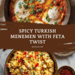 Menemen with Beyaz Peynir or Feta - Turkish Scrambled Eggs Recipe