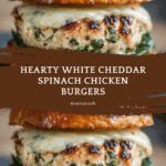 White Cheddar Spinach Chicken Burgers Recipe