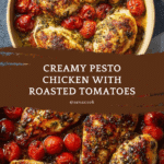 Creamy Pesto Chicken with Roasted Tomatoes Recipe